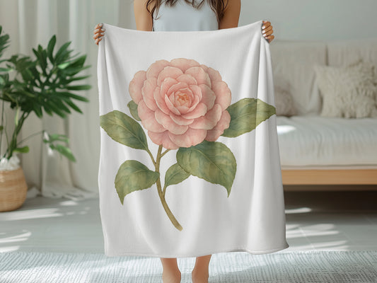 Delicate Pink Flower Design on Cozy Blanket product