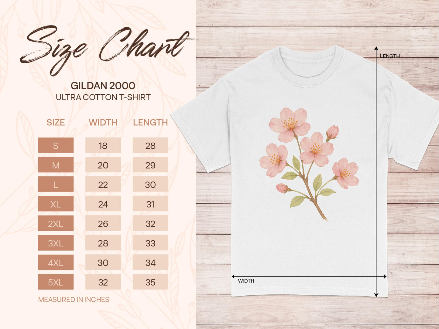Pink Floral Graphic Ultra Cotton T-shirt apparel product type