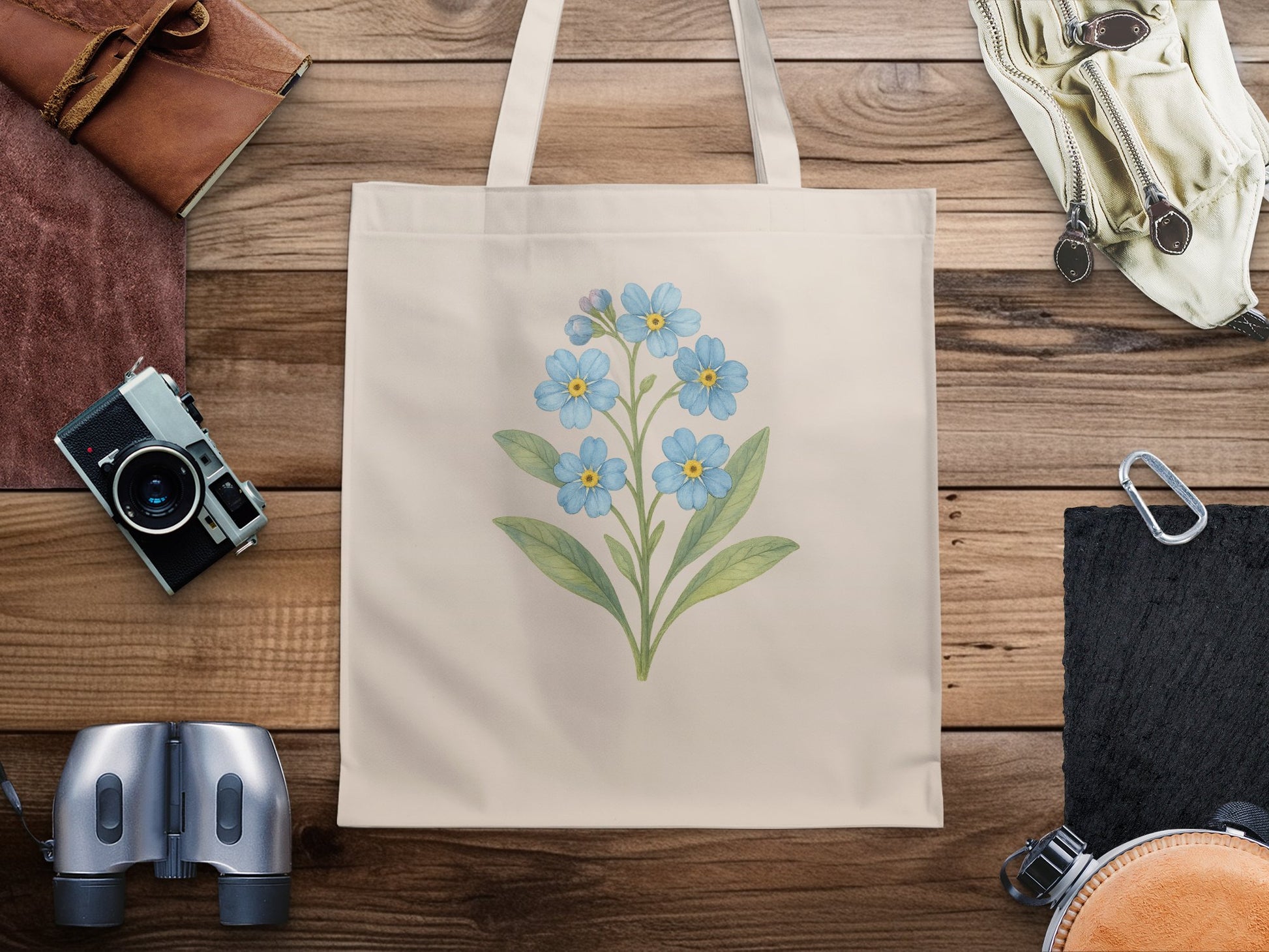 Elegant Blue Floral Tote Bag Beautiful Carryall product type