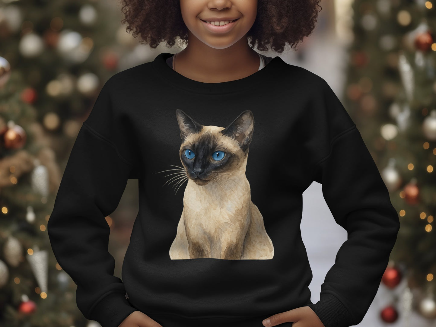 Cute Cat with Blue Eyes Graphic Sweatshirt product type