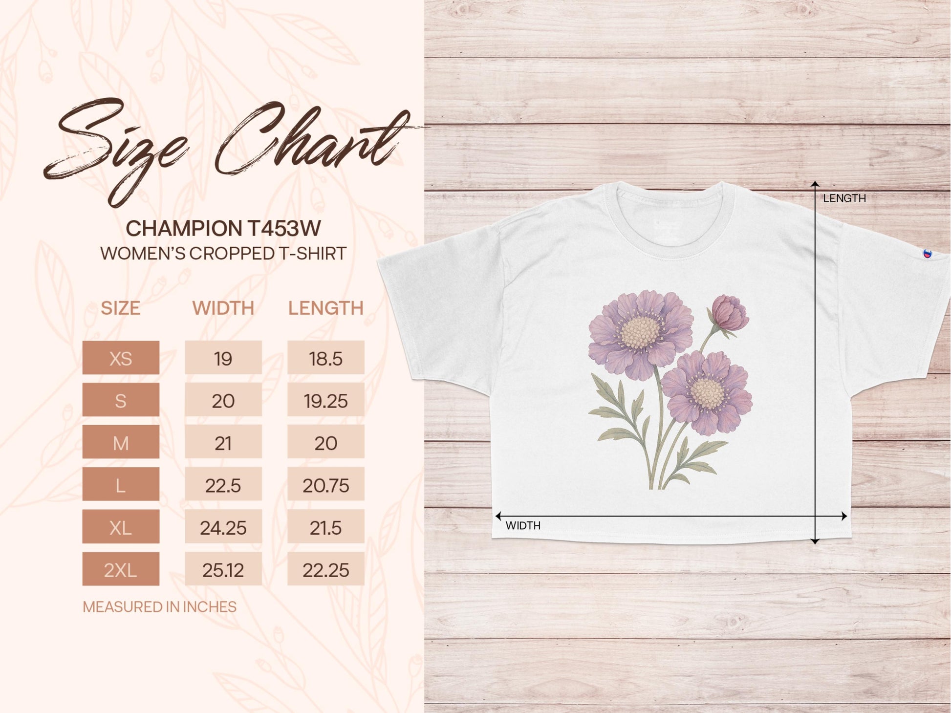 Women's Cropped T-Shirt with Floral Design product type