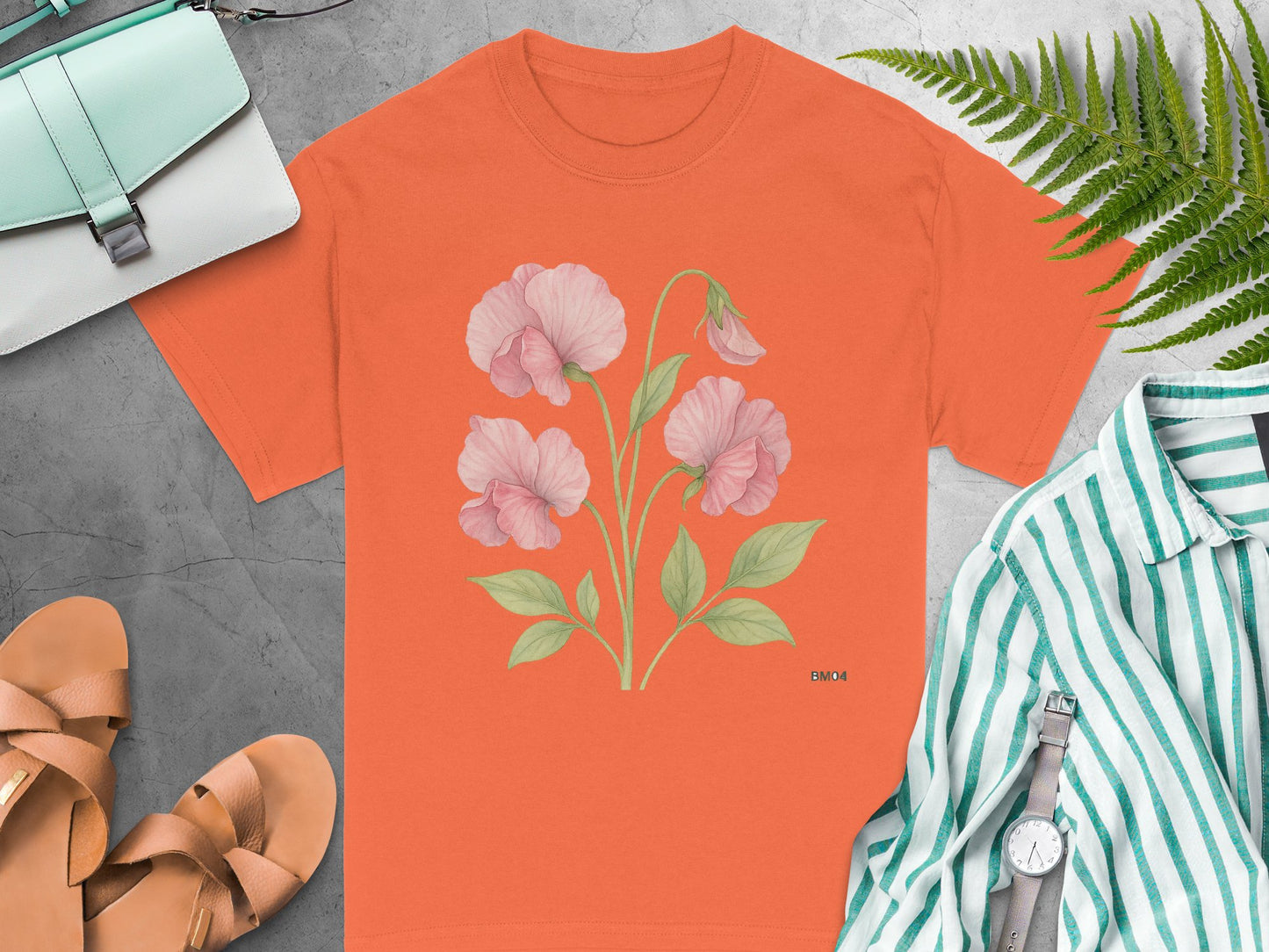 Floral Pink Blossoms Print Casual Graphic Tee product