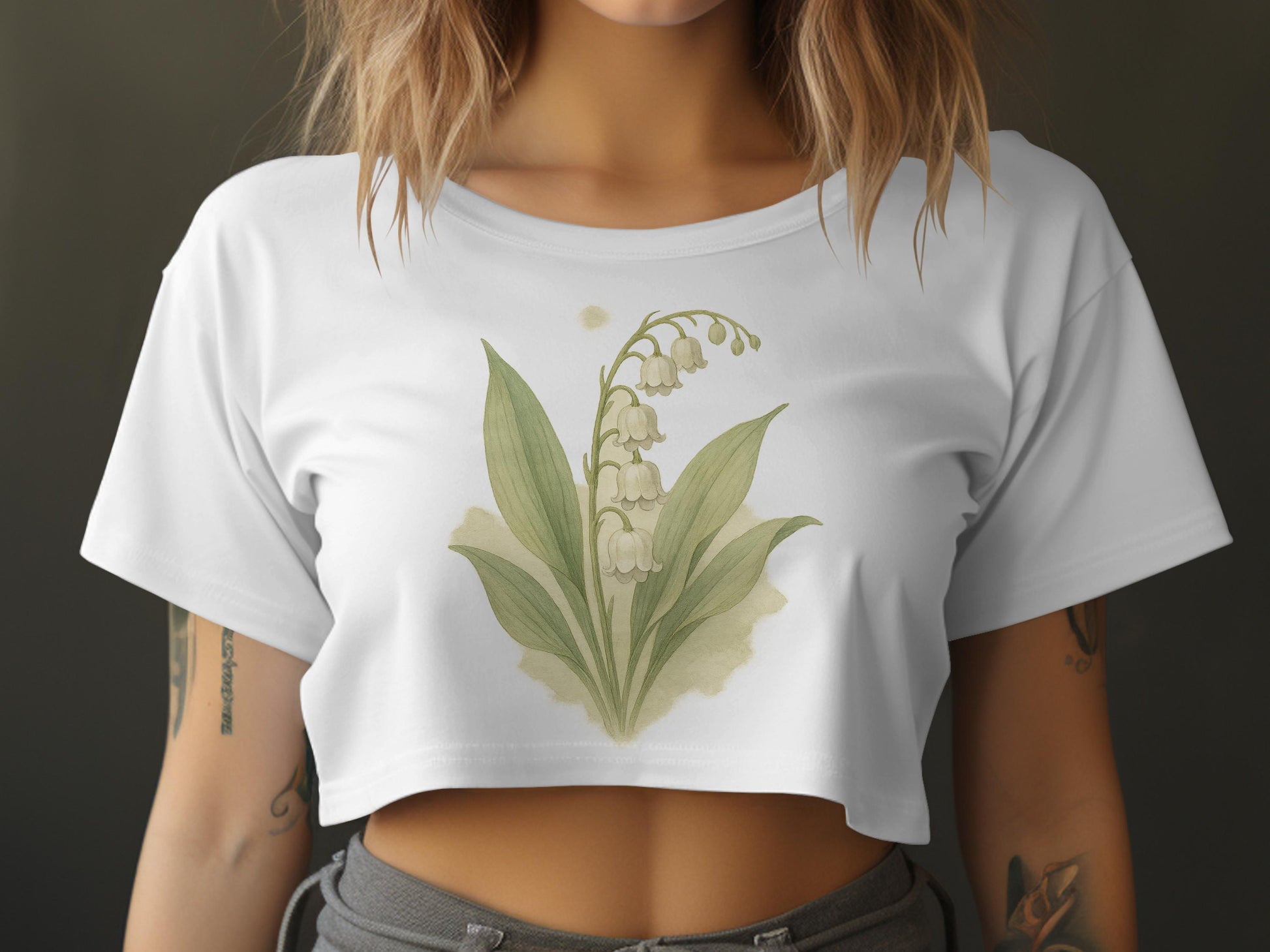 Artistic Lily of the Valley Graphic Crop Top product