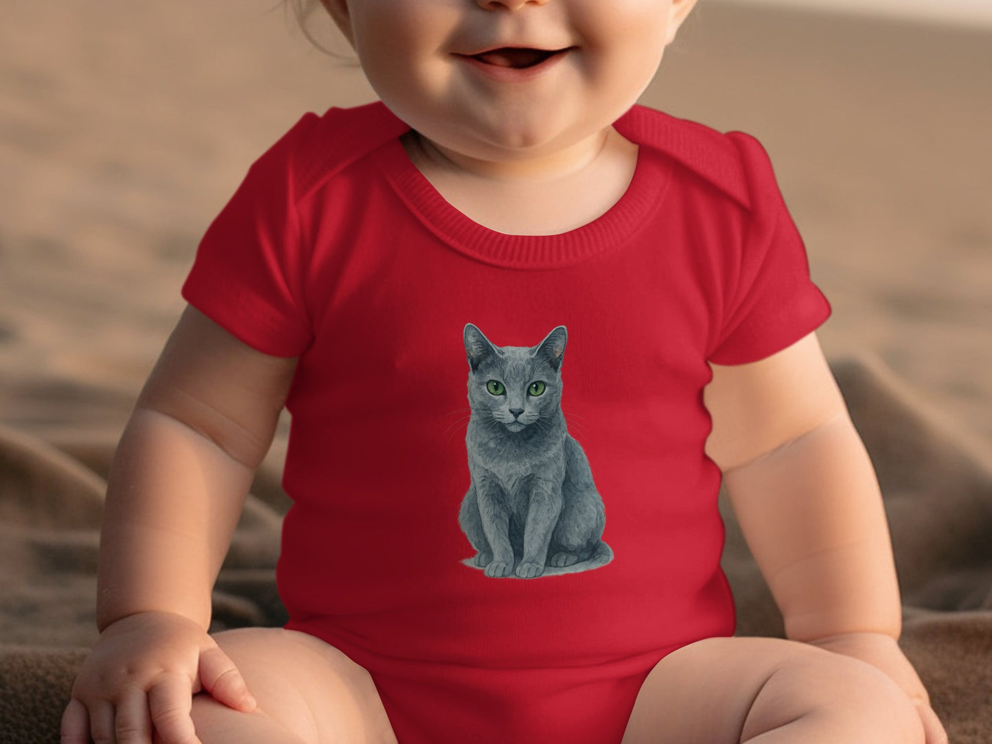 Cute Baby Onesie with Adorable Cat Design product type