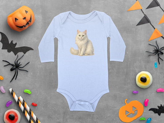 Cute Cat Graphic Long Sleeve Baby Bodysuit product type