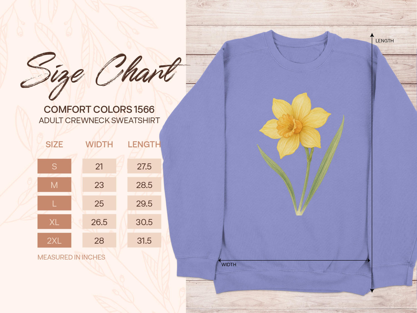 Daffodil Graphic Unisex Sweatshirt Relaxed Fit product type