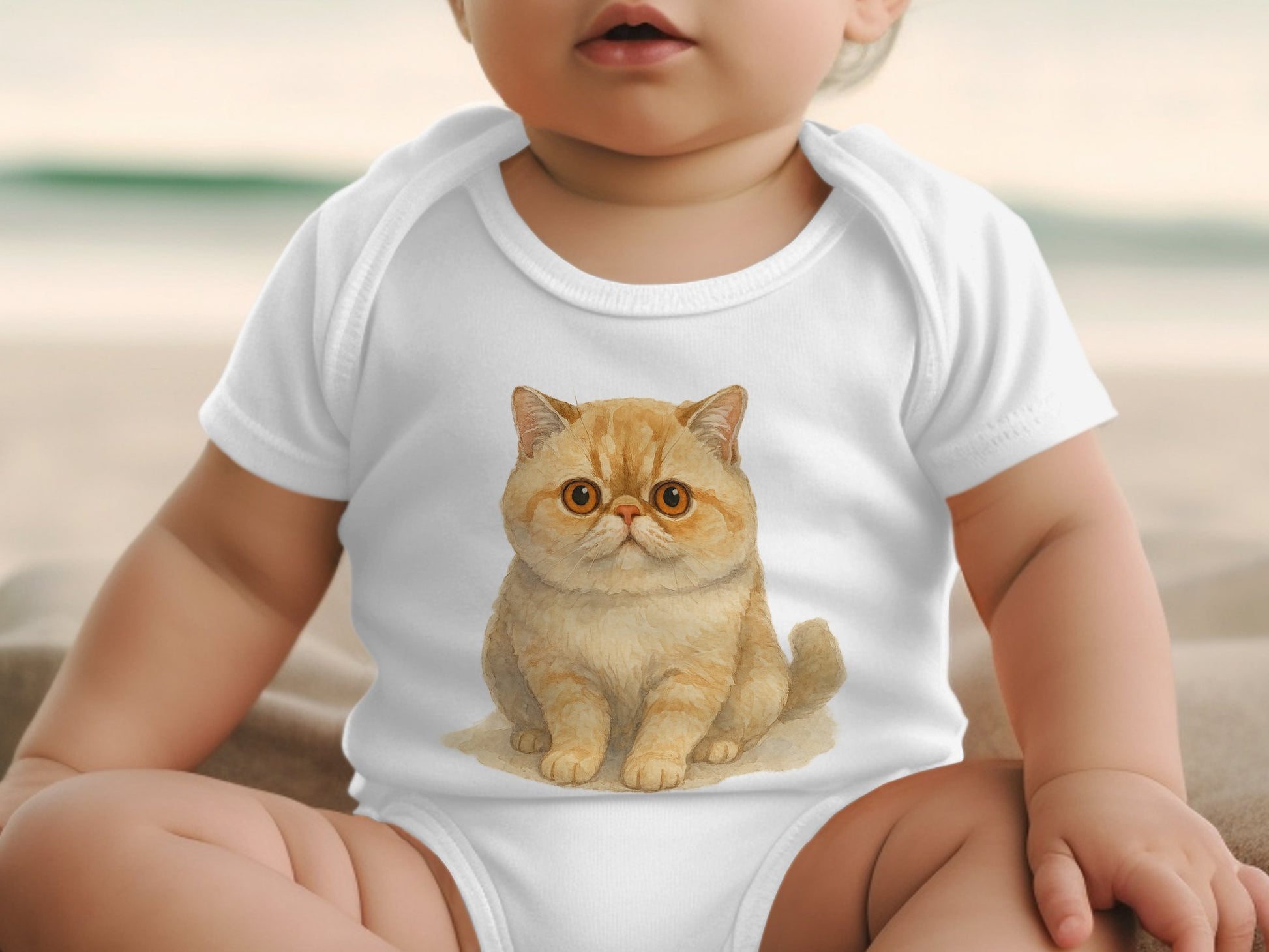 Cute Chubby Kitten Graphic Design Baby Onesie product