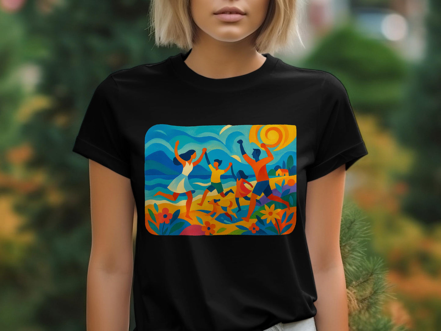 Vibrant Abstract Festive Art Printed T Shirt product type