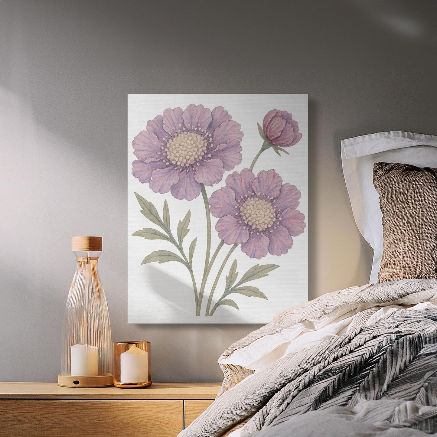 Purple Flower Art Canvas Print Wall Decor product type