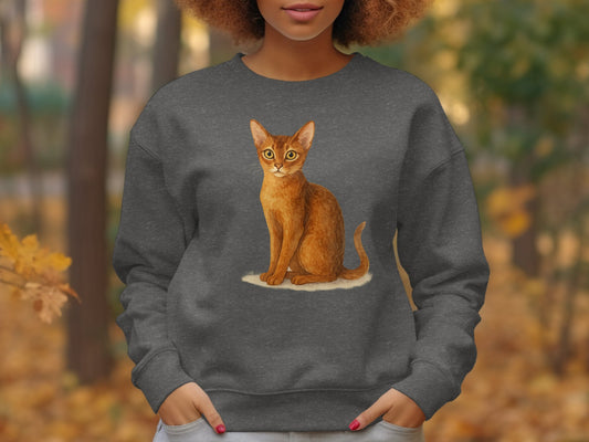 Cozy Cat-Themed Graphic Print Sweatshirt product