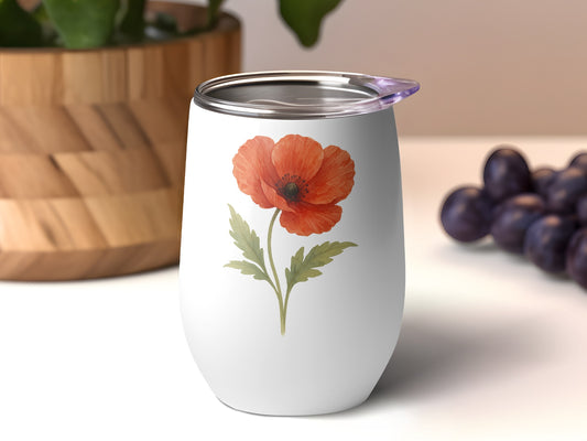 Orange Poppy Flower Design Insulated Tumbler product type