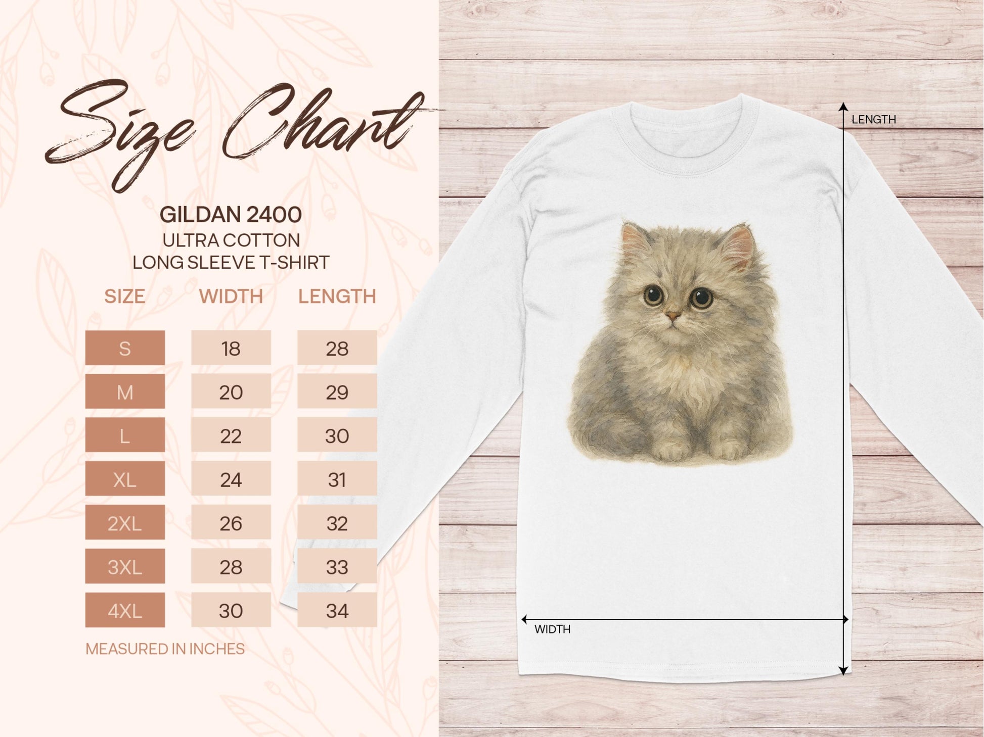 Cute Kitten Print Long Sleeve T-Shirt product type