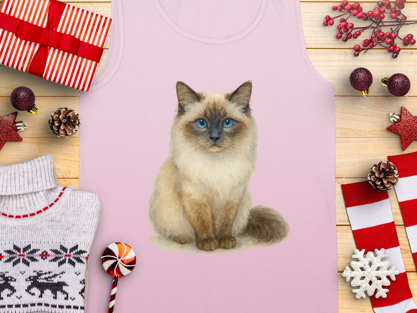 Cute Ragdoll Cat Art Pink Tank Top product type