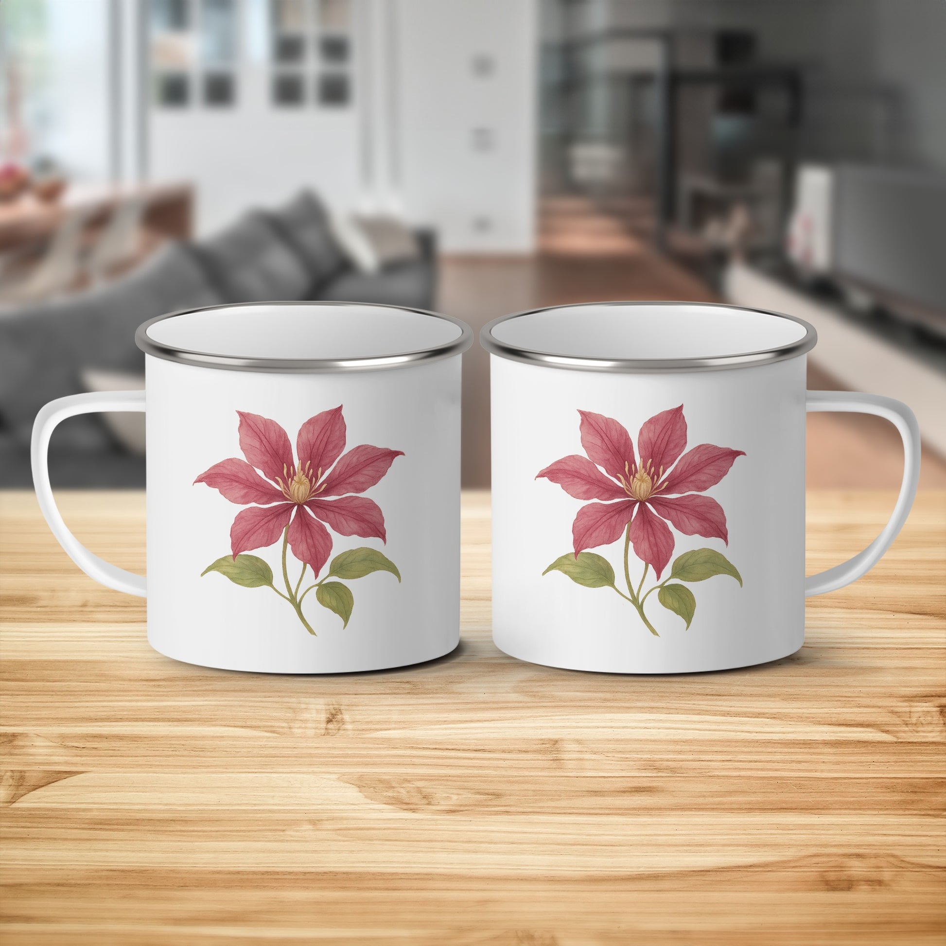 Floral Design Red Petals White Background Mug product