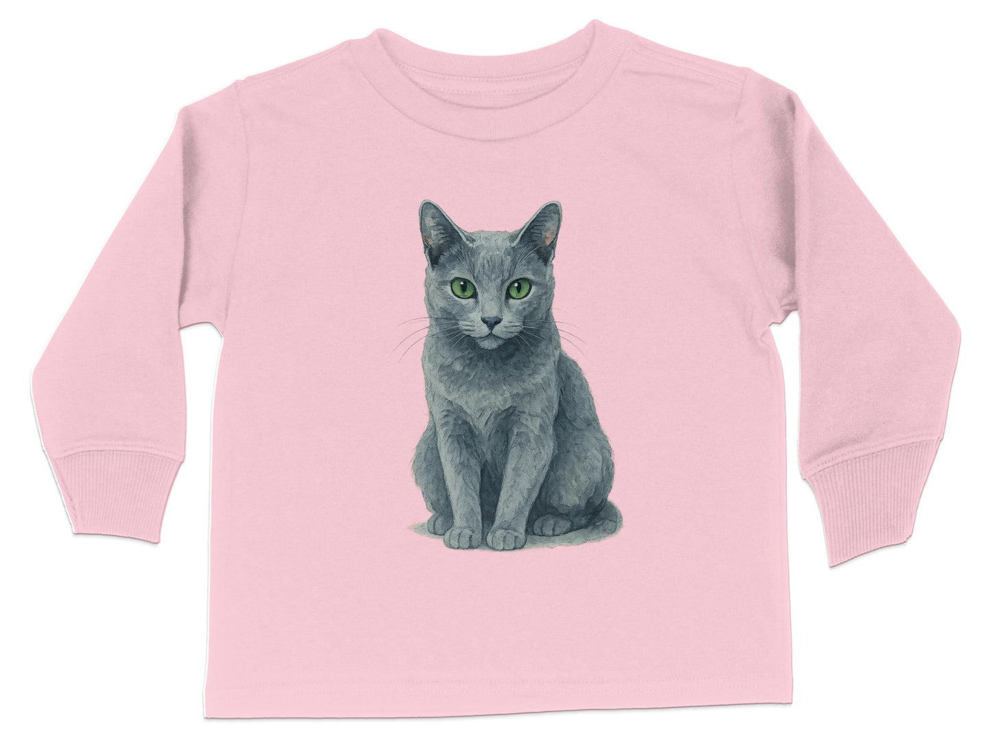 Cute Gray Cat Long Sleeve Toddler Top product type