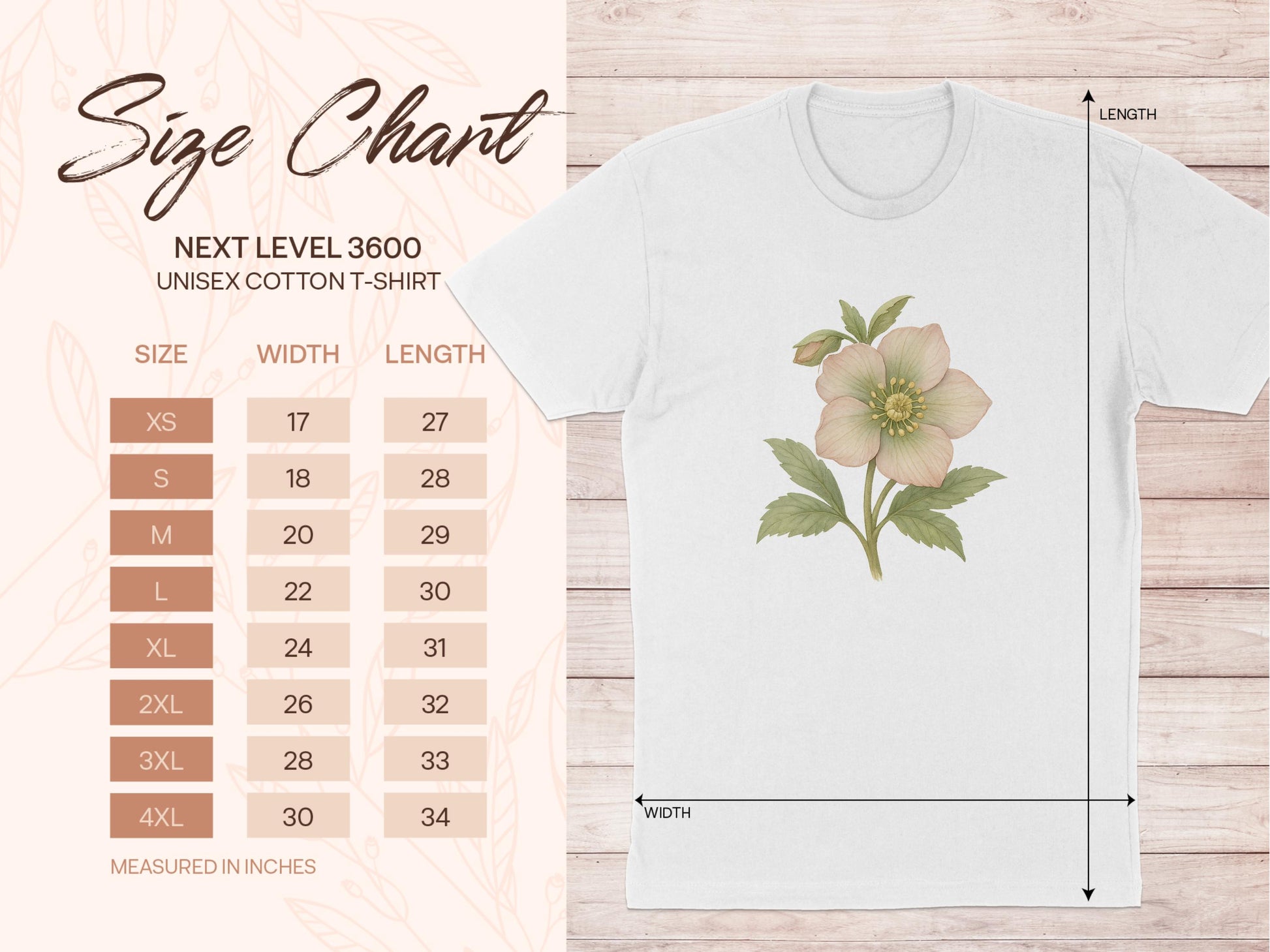 Elegant Floral Design on White Unisex T-Shirt product type