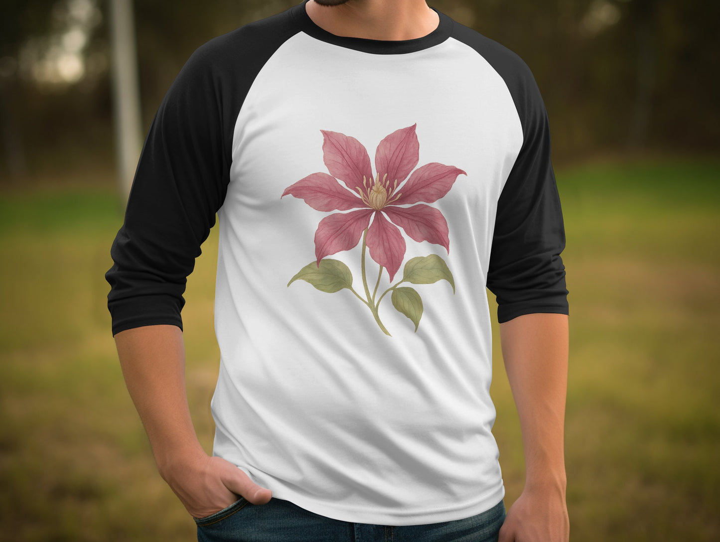 Botanical Flower Print Long Sleeve T-shirt product
