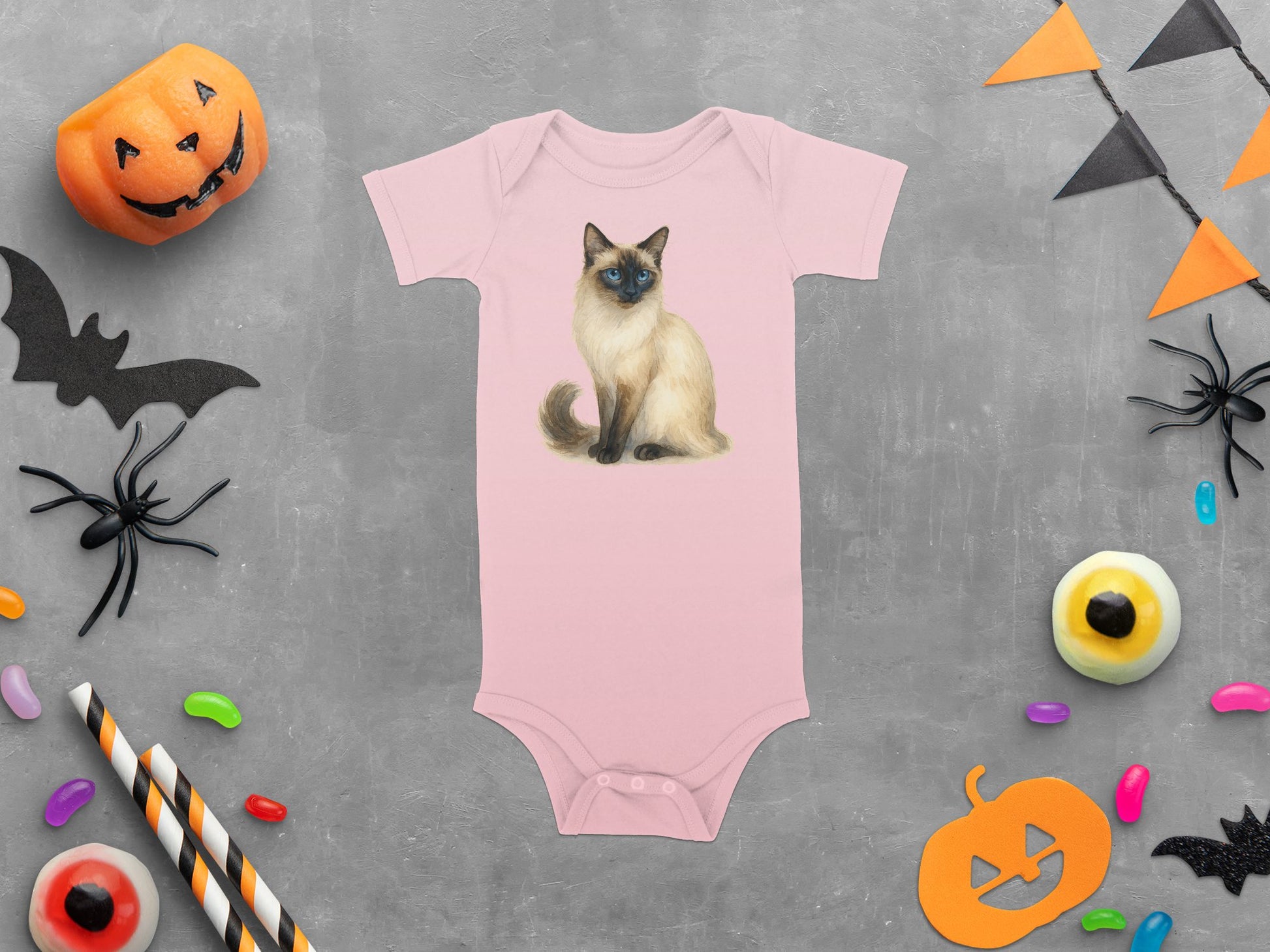 Cute Siamese Cat Graphic Baby Onesie Clothing product type