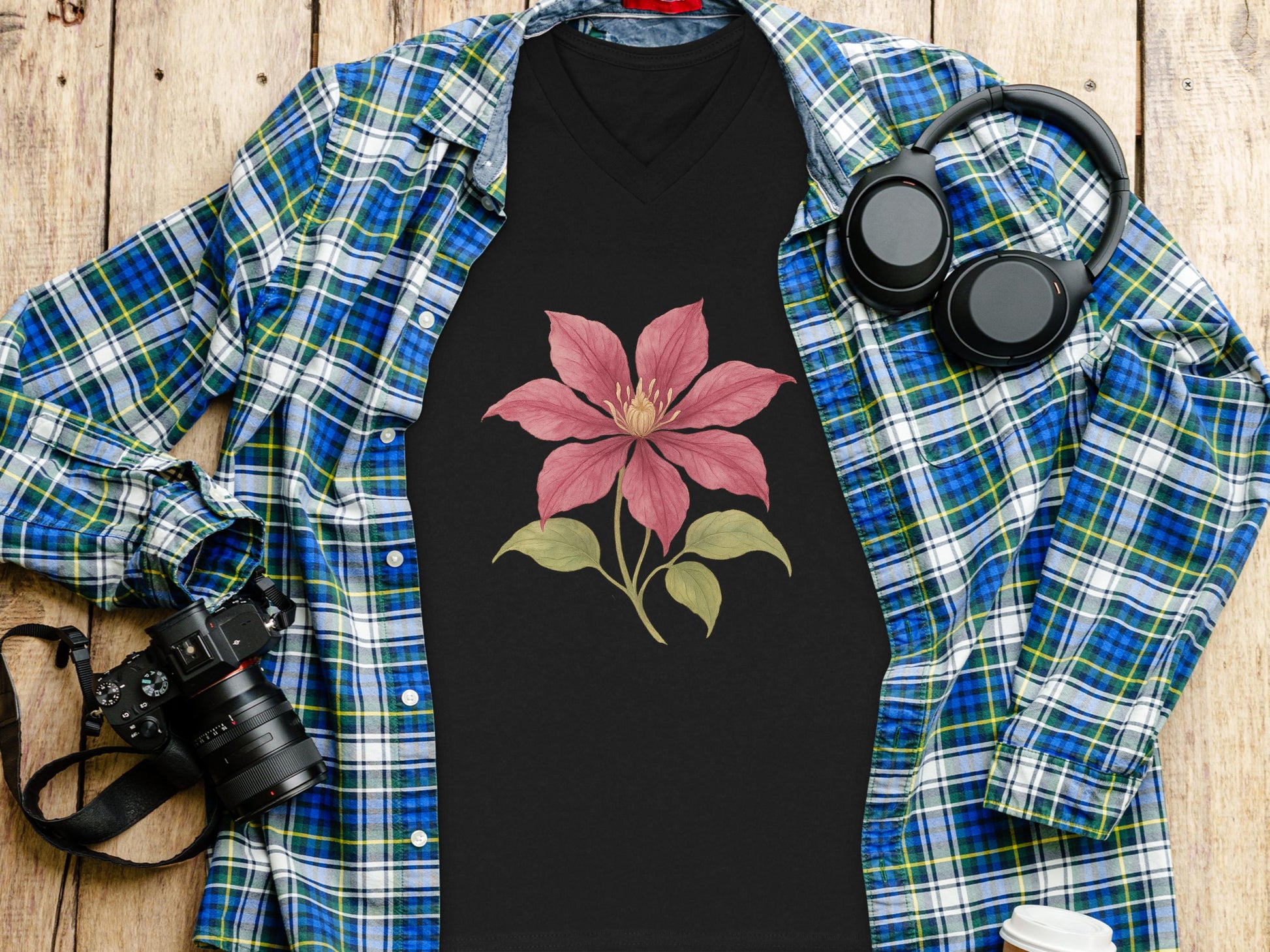 Elegant Pink Flower Graphic Design Printed Shirt product type