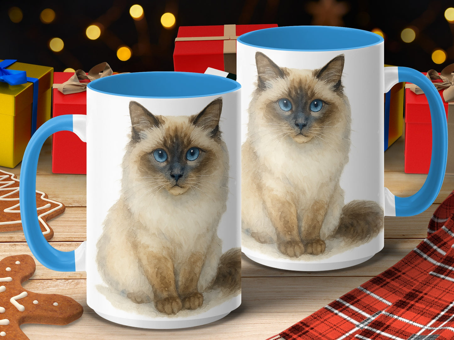 Cute Blue-Eyed Cat Design Mug is Perfect Gift Product