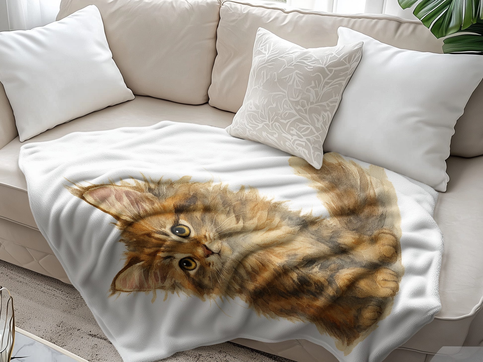 Cozy Cat Illustration Blanket for Cat Lovers product type