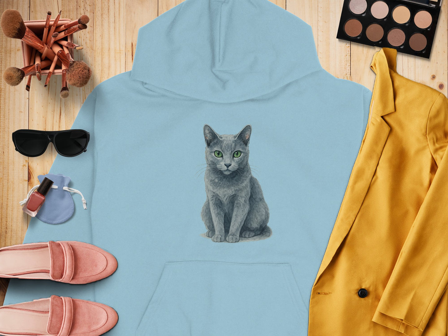 Cozy Hoodie Featuring Realistic Cat Print product type