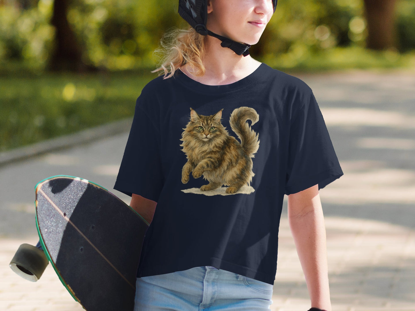 Playful Cat Print Graphic Casual T-Shirt product