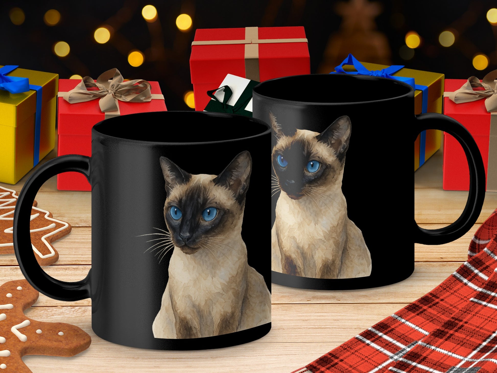 Colorful Festive Cat Print Coffee Mug Perfect Gift product