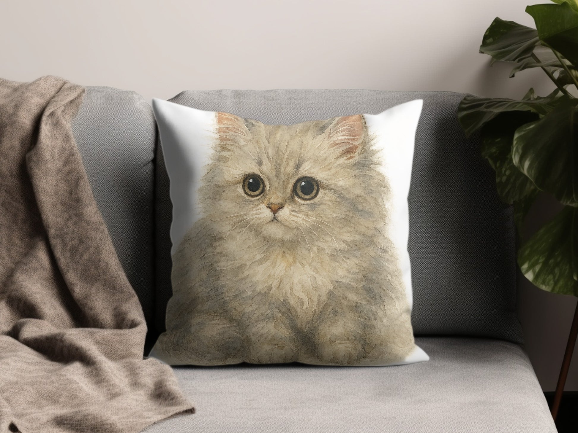 Cute Kitten Throw Pillow Perfect for Home Decor product type