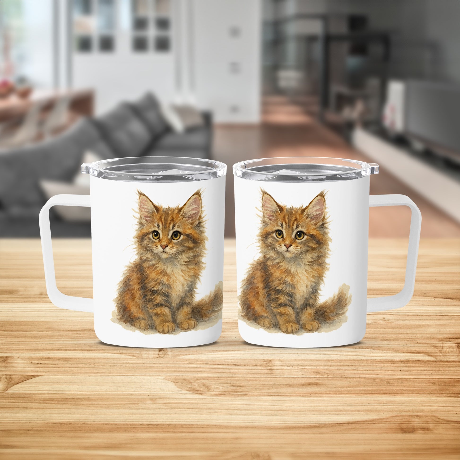 Adorable Kitten Print White Coffee Mug product
