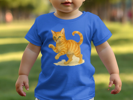 Adorable Cat Design Blue Toddler T-Shirt product