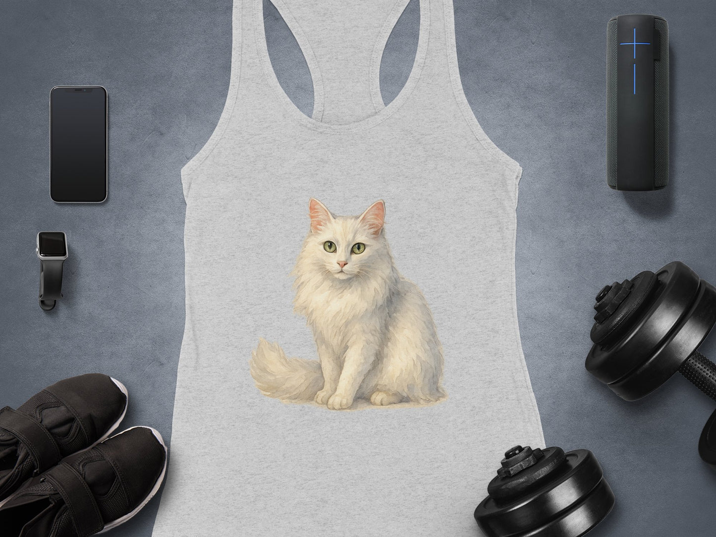 Majestic White Cat Racerback Tank Top product