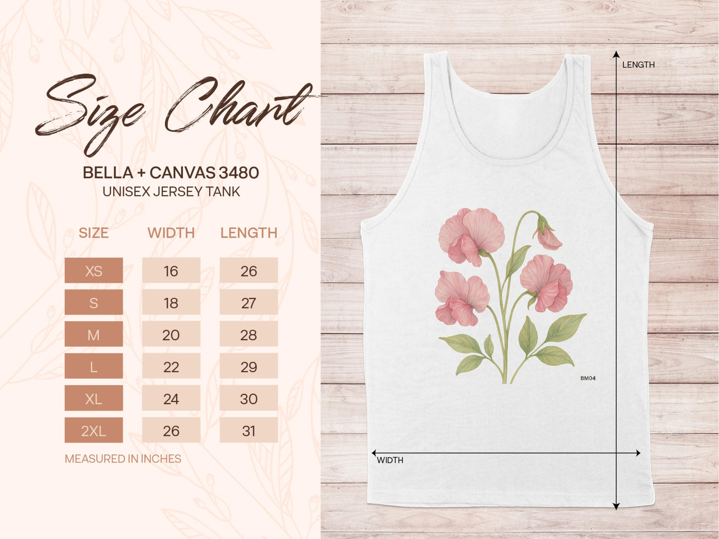 Floral Design Unisex Tank Top Stylish Casual product