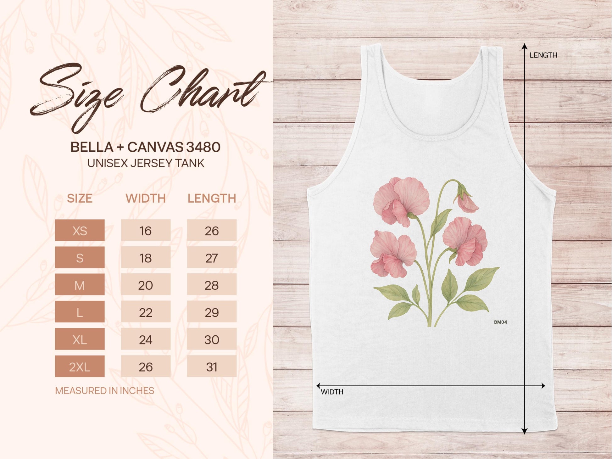 Floral Design Unisex Tank Top Stylish Casual product