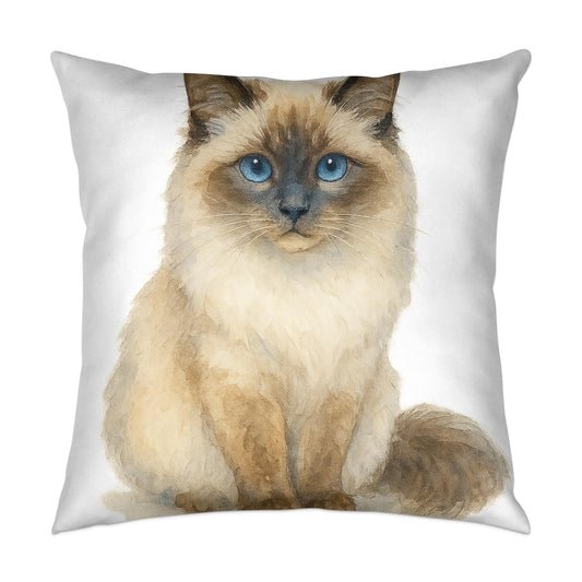 Adorable Blue-Eyed Cat Print Throw Pillow product