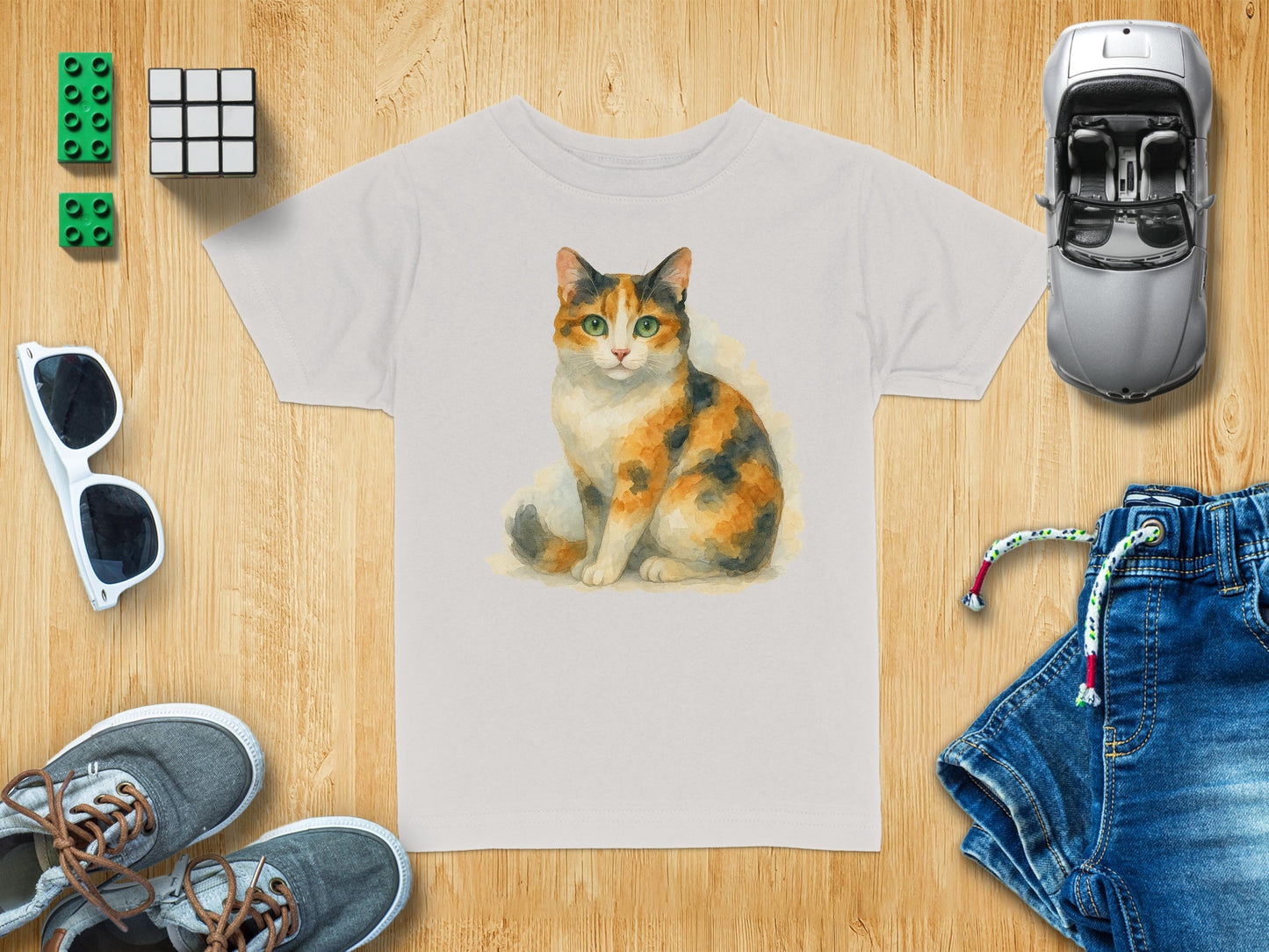Cute Cat Printed Kids Shirt Casual Fun Wearable Product