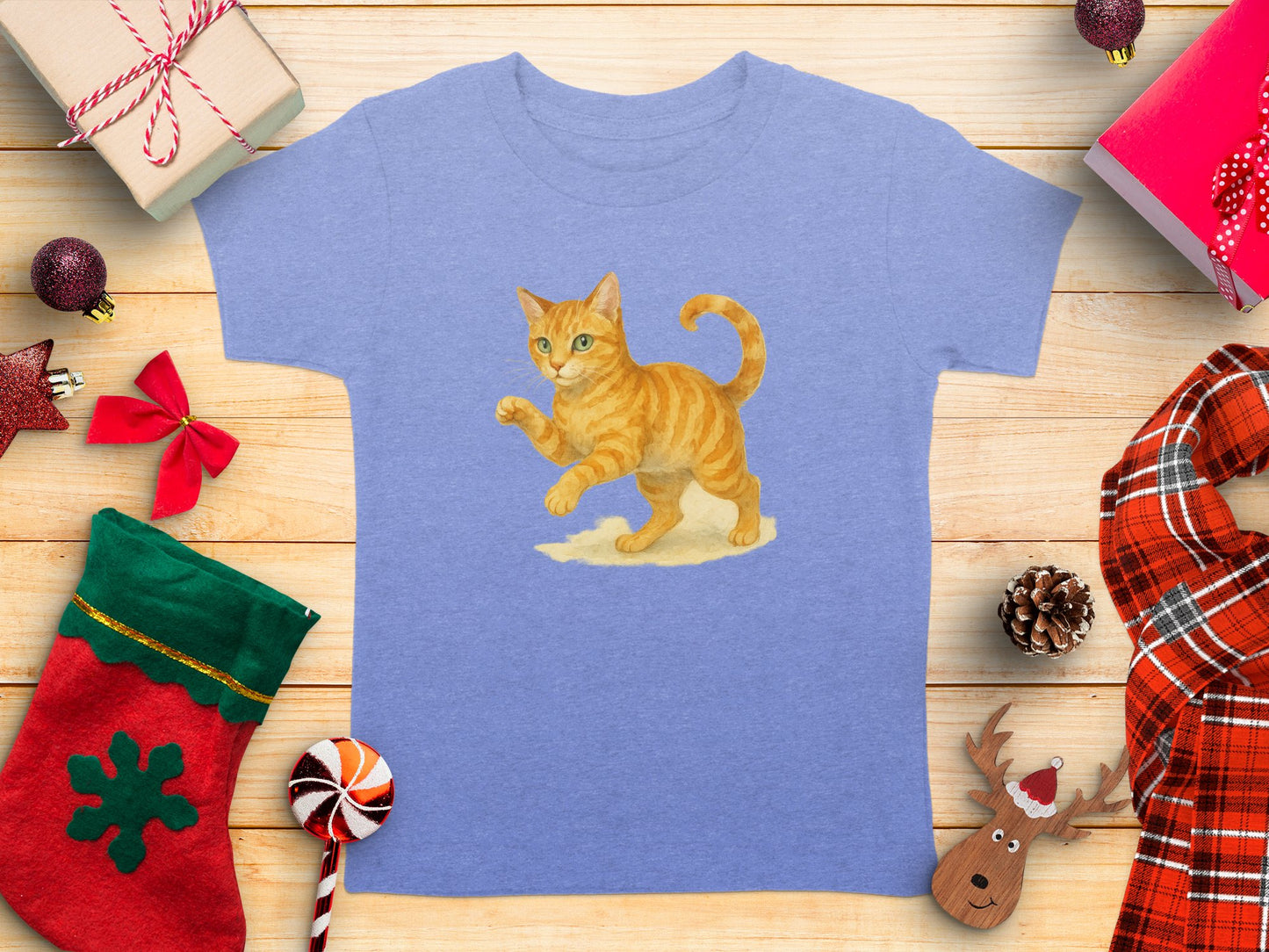 Cute Festive Orange Kitten Christmas T-shirt product