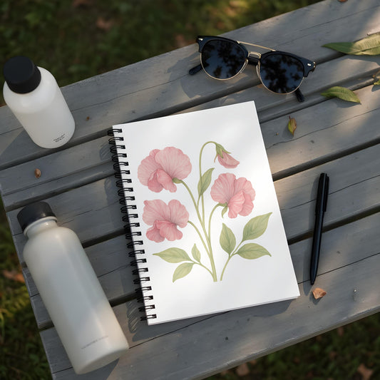 Pink Floral Design Spiral Bound Notebook product