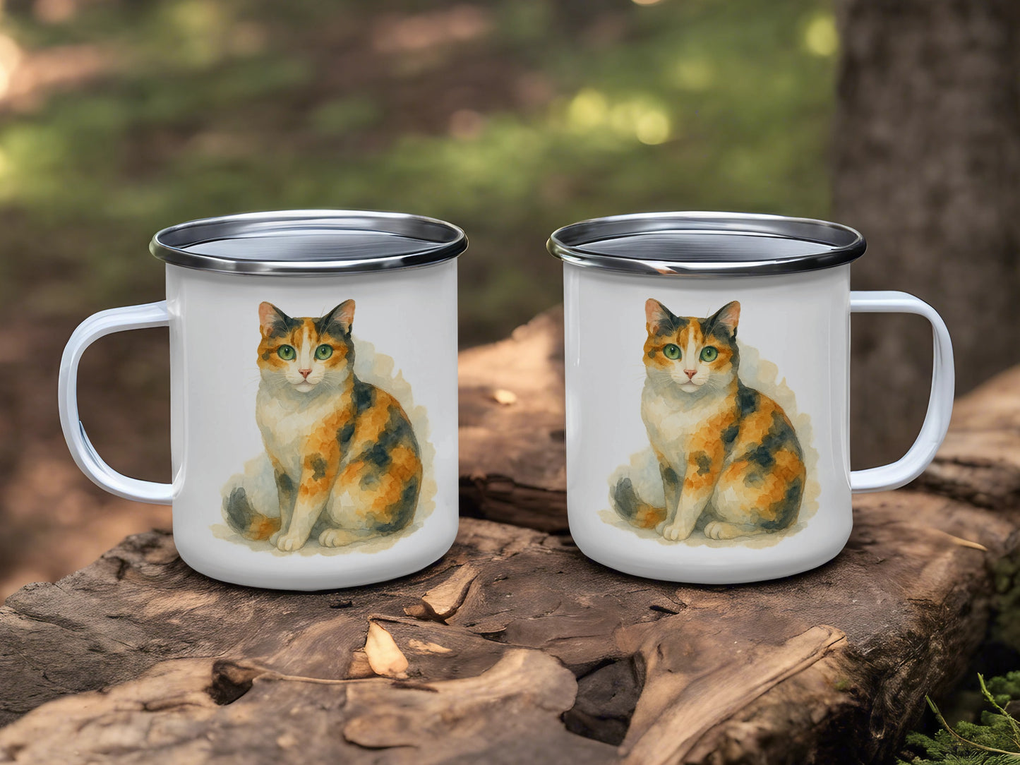 Cute Cat Artwork on White Camp Mug product type