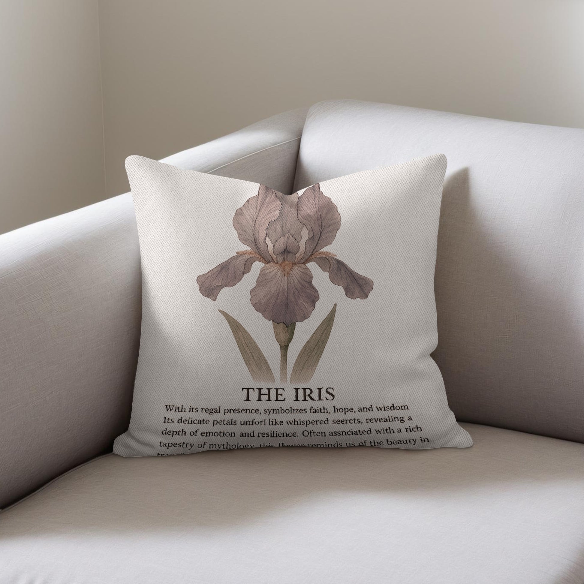 Floral The Iris Throw Pillow with Artistic Print product