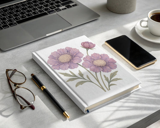 Beautiful Purple Floral Design Hardcover Notebook product