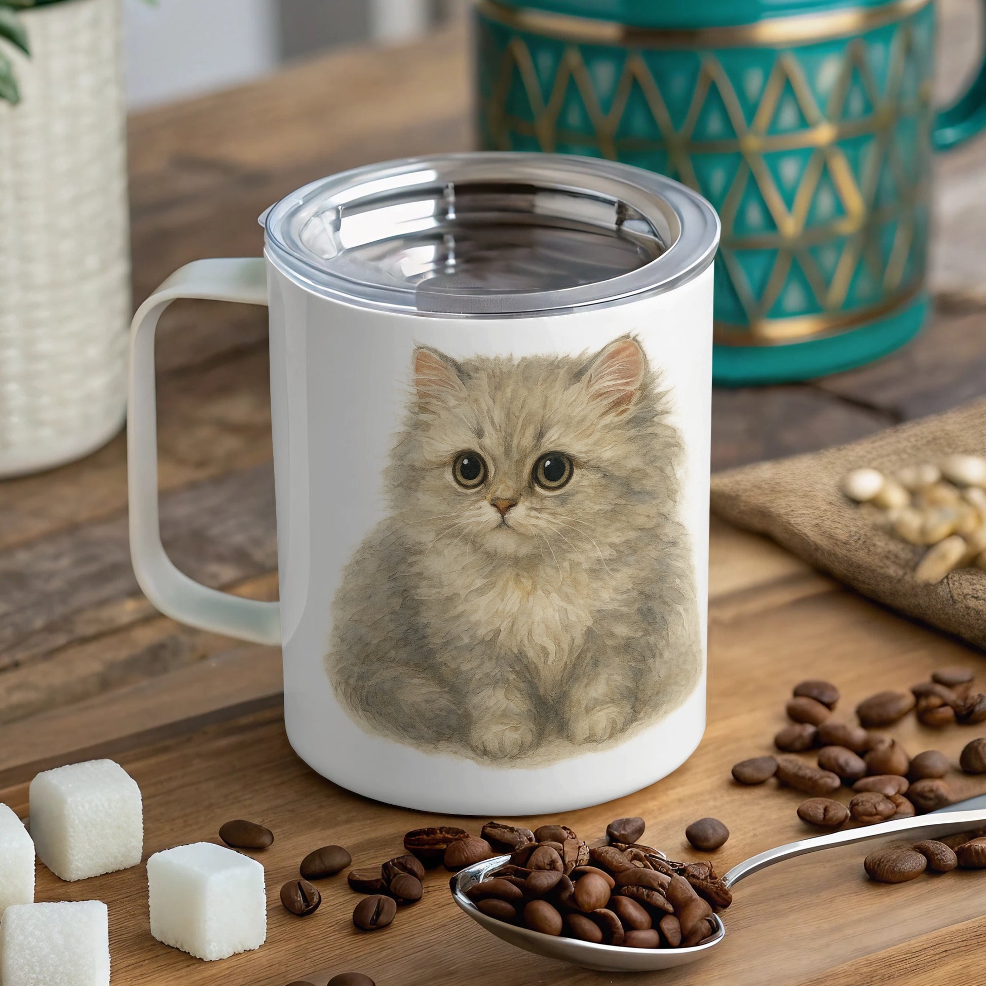 Adorable Kitten Illustration Coffee Mug Product