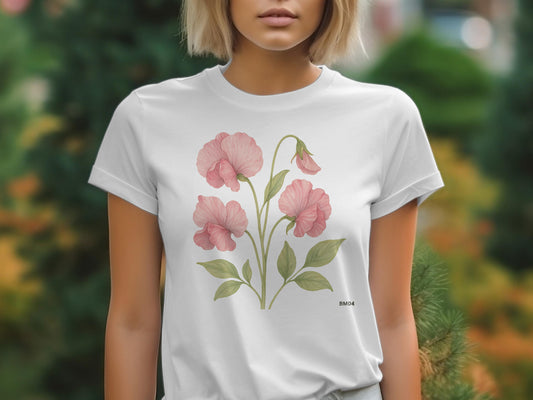 Floral Sweet Pea Graphic Tee Shirt product type