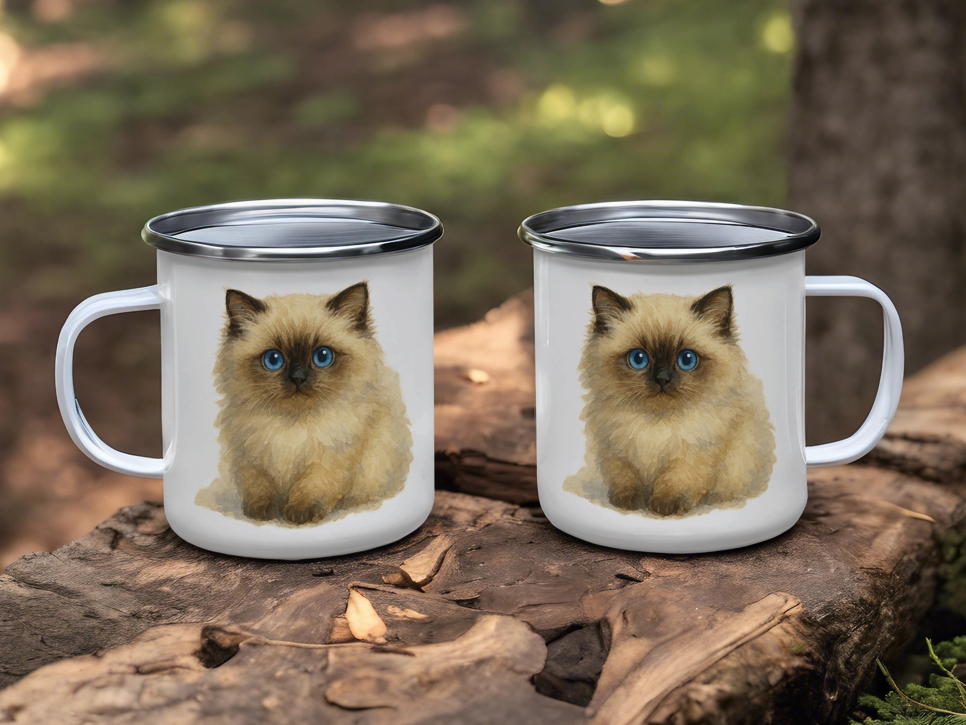 Adorable Kitten Artwork Enamel Camping Mug product