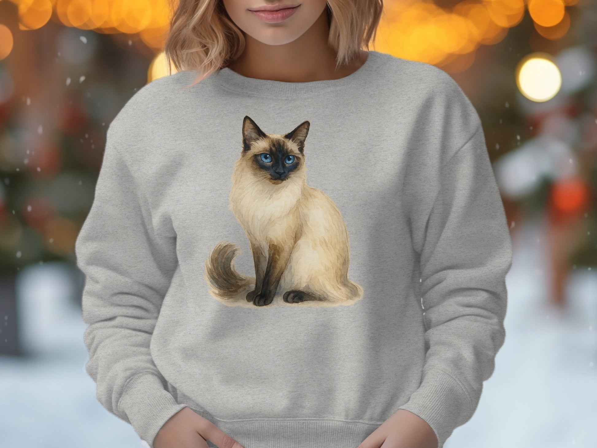 Cute Siamese Cat Graphic Sweatshirt Fashion Product