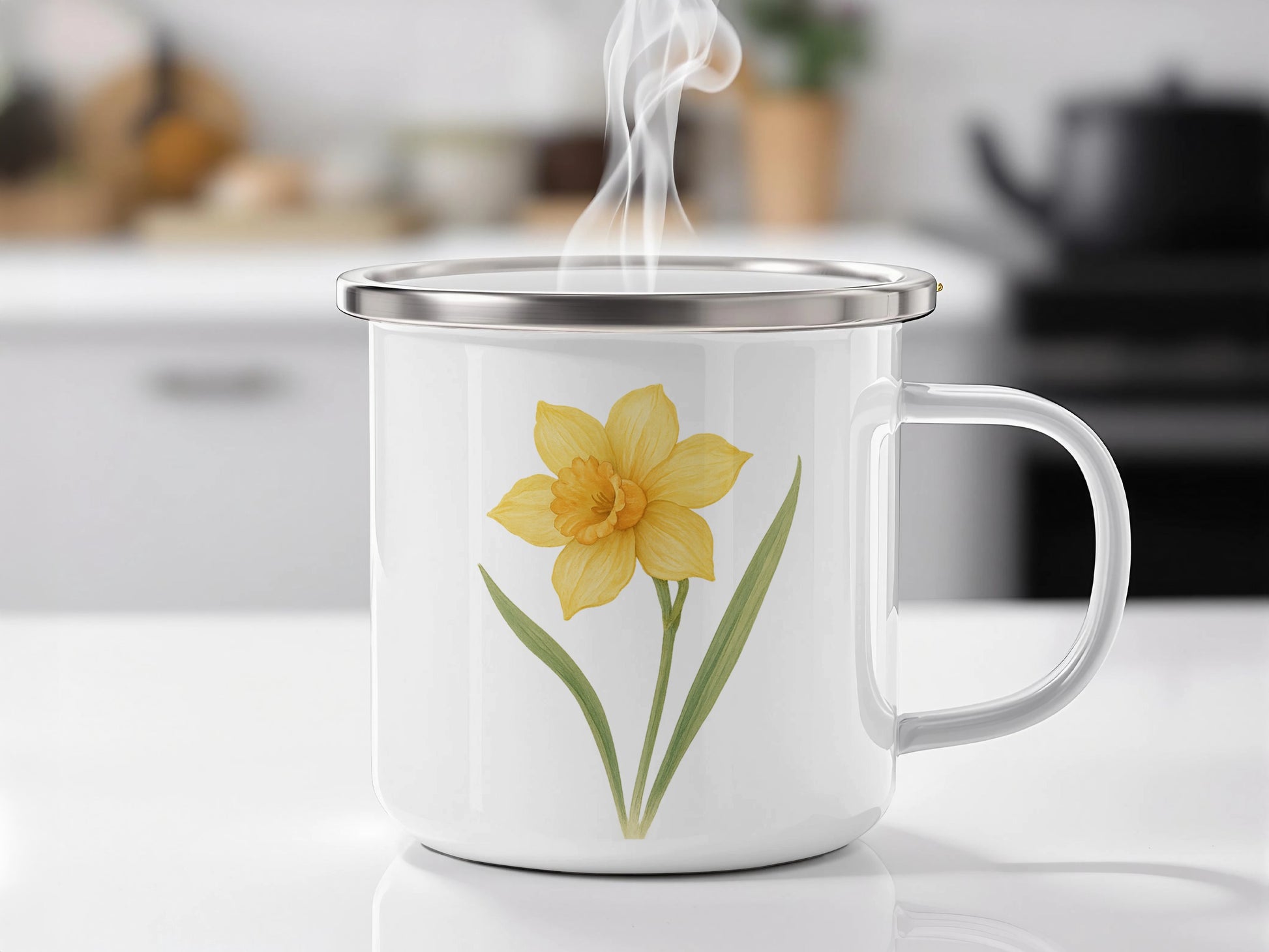 Charming Spring Flower Design Enamel Mug product type
