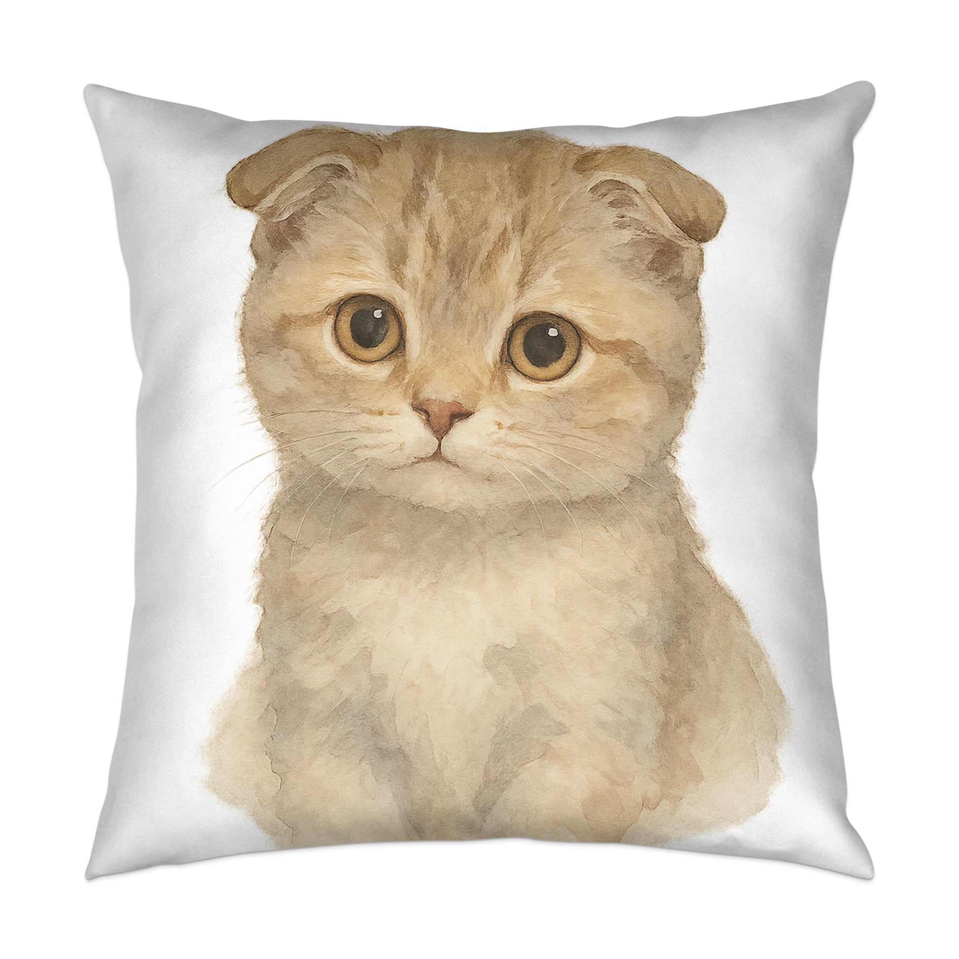 Cute Scottish Fold Kitten Print Throw Pillow product type