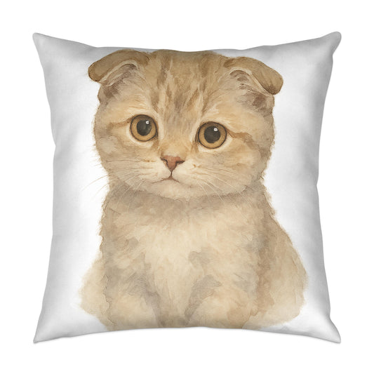 Cute Scottish Fold Kitten Print Throw Pillow product type