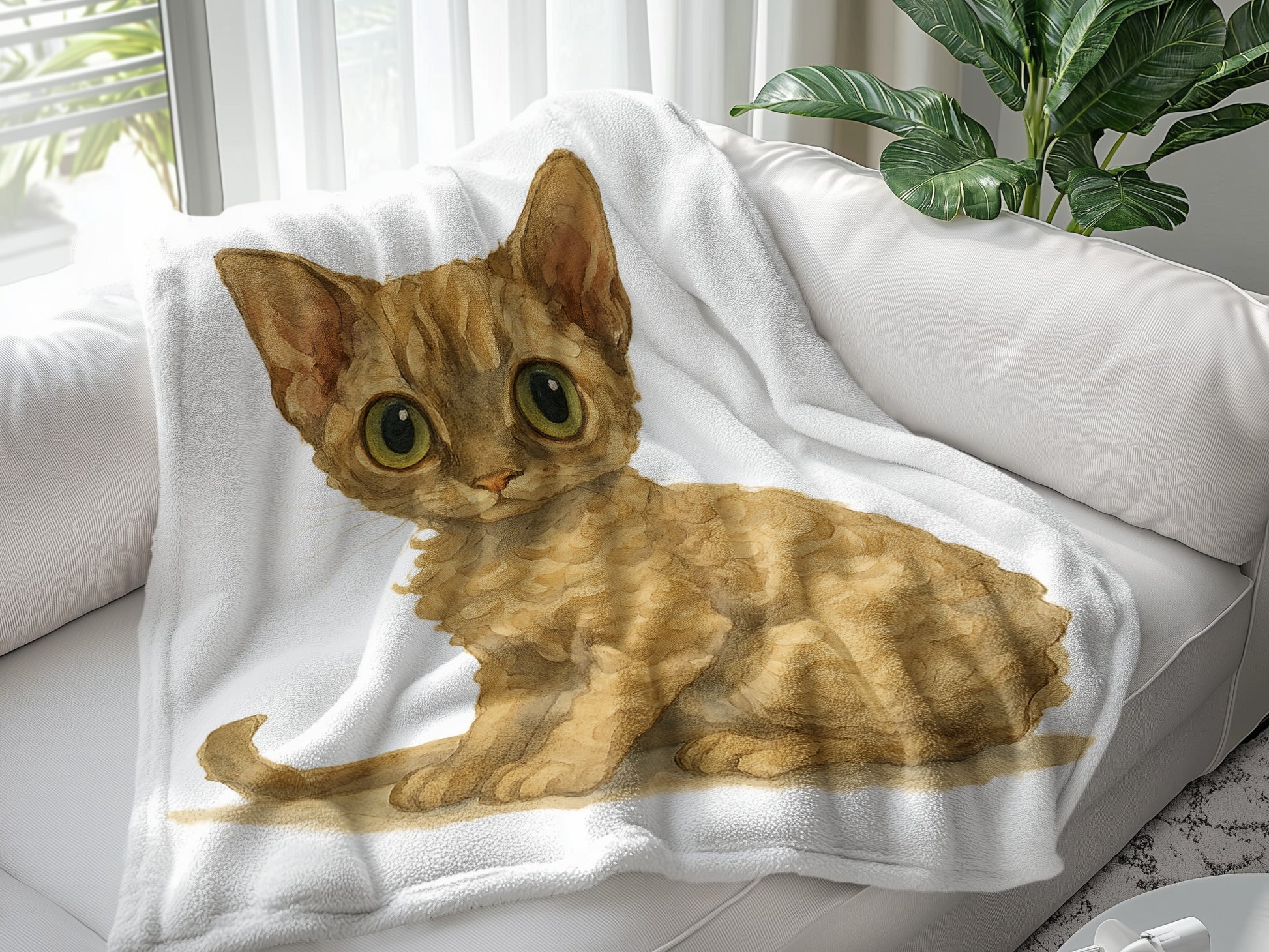 Adorable Kitten Print Cozy Living Room Blanket product type