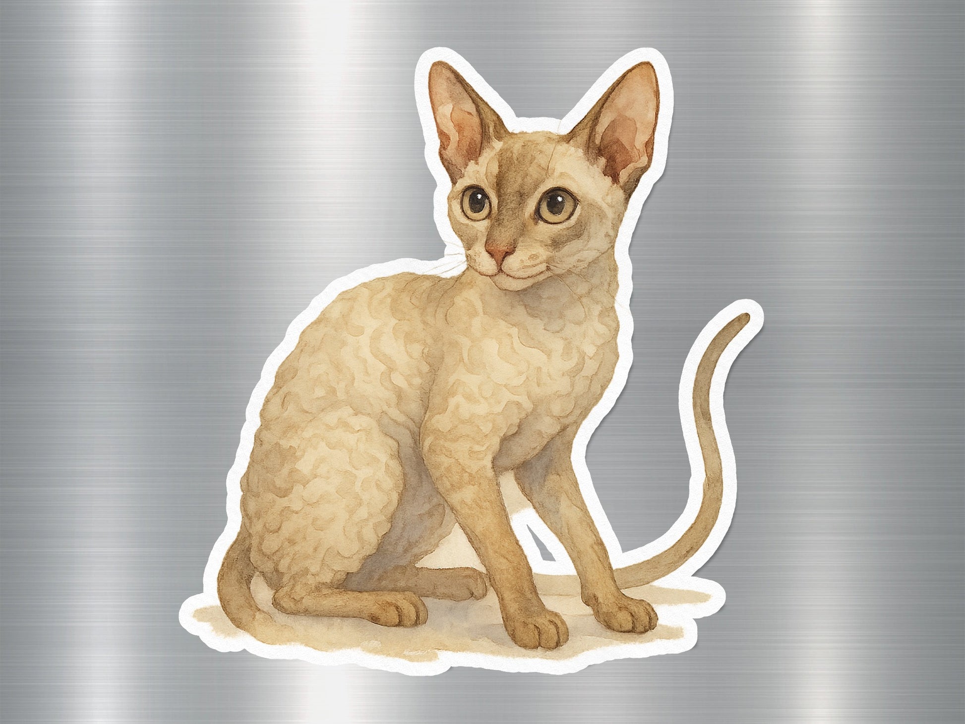 Cute Illustrated Cat Sticker with Rounded Edges product type